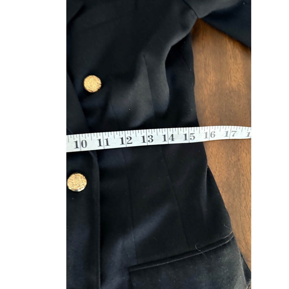 Kasper for ASL Vintage Black Double Breasted Blazer Dress Gold Buttons Size 8 - Picture 13 of 15